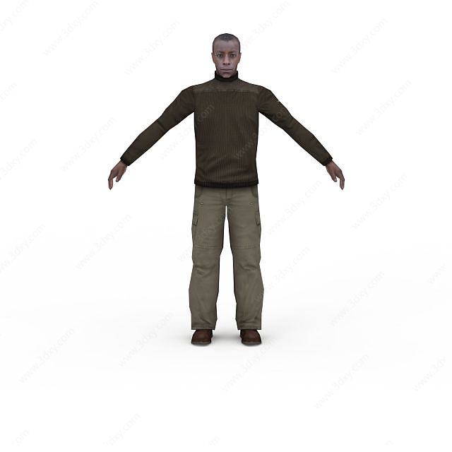黑人男模特3D模型