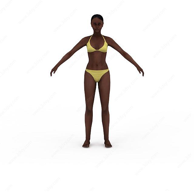 沙滩女人3D模型