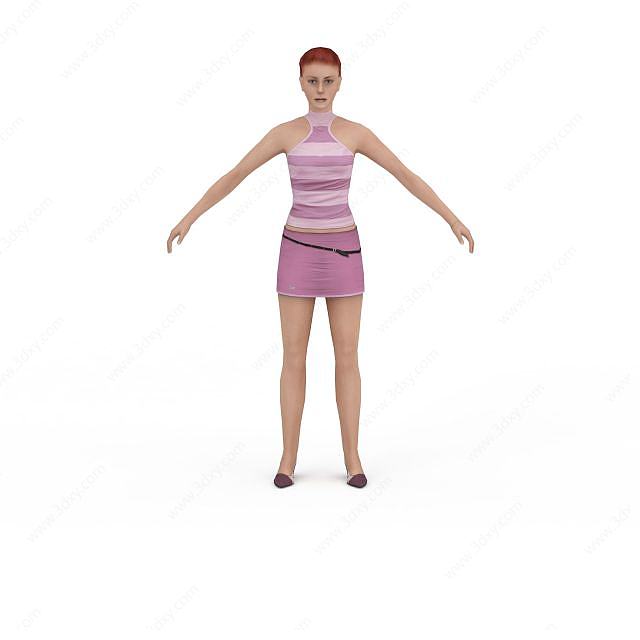 性感休闲女装3D模型
