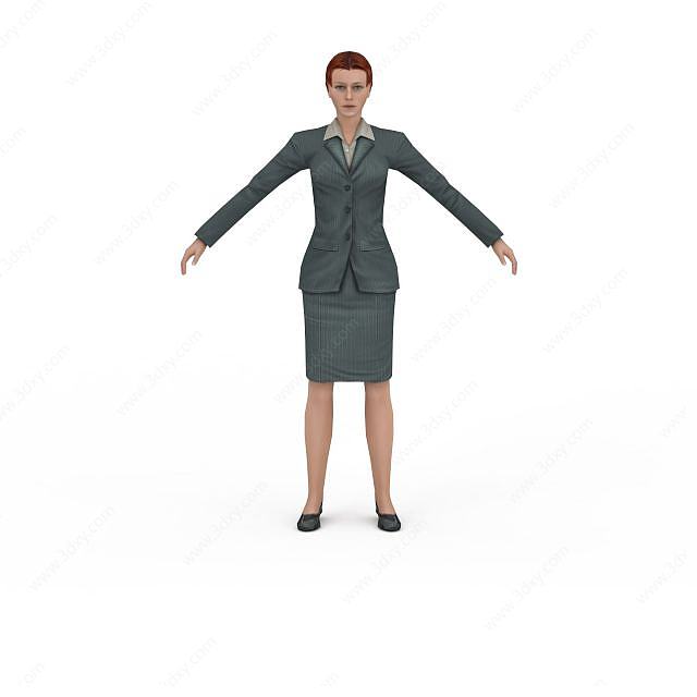 现代职场女人3D模型