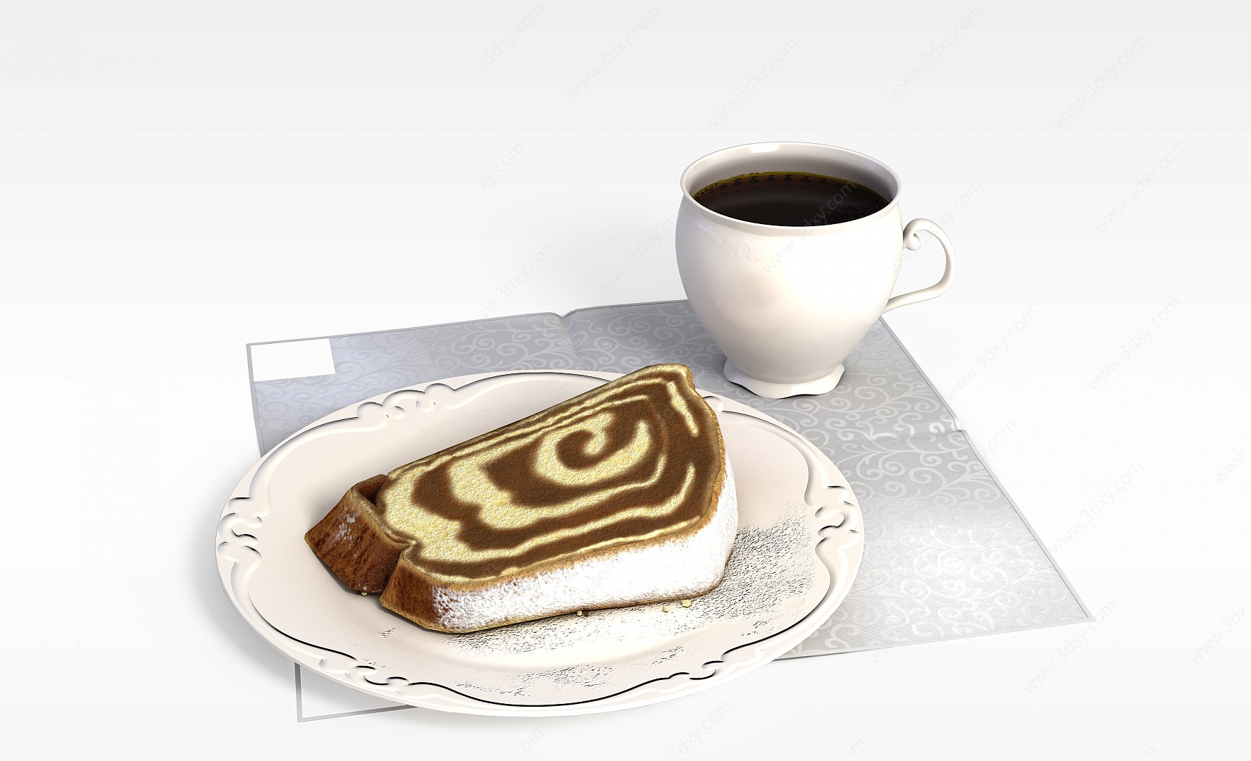 咖啡蛋糕3D模型