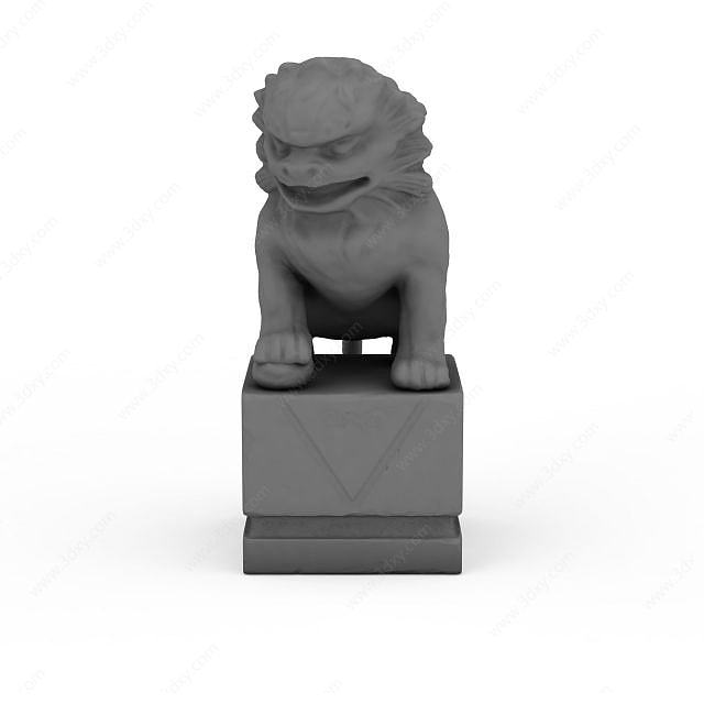 石膏狮子3D模型