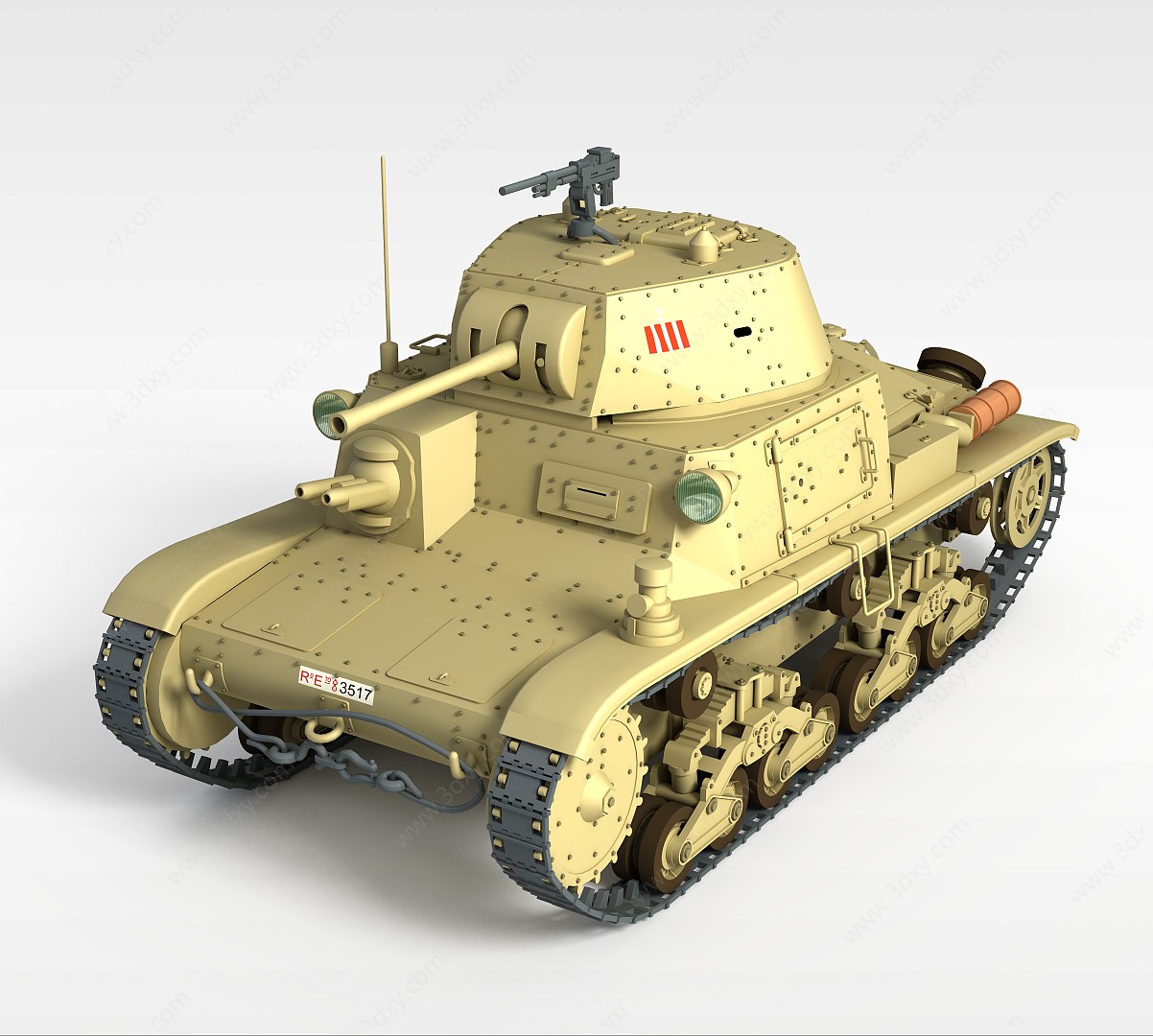 军用坦克车3D模型