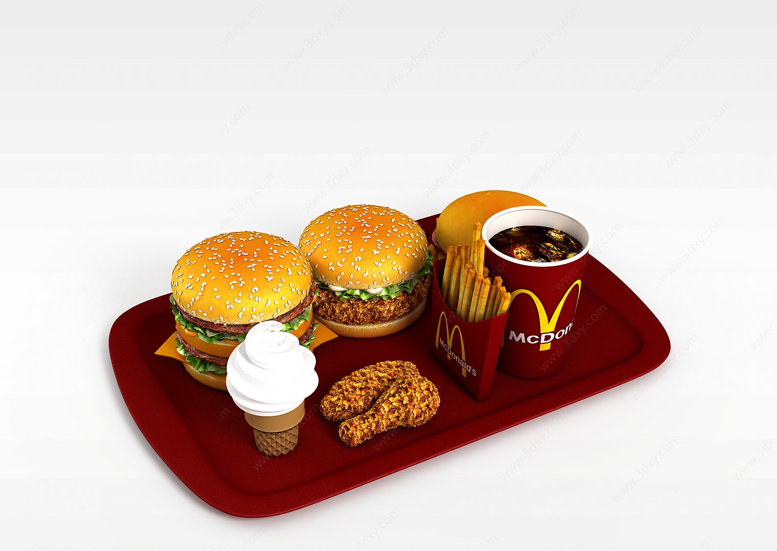 麦当劳汉堡包3D模型