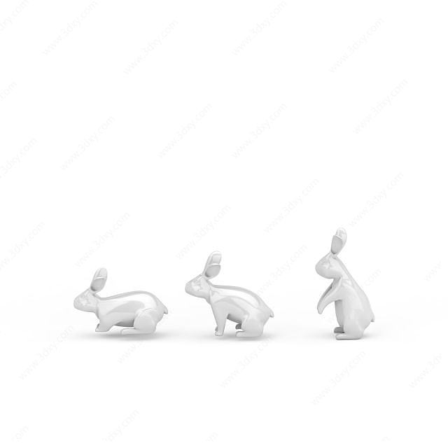 兔子摆设3D模型