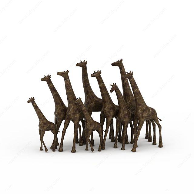长颈鹿摆设3D模型