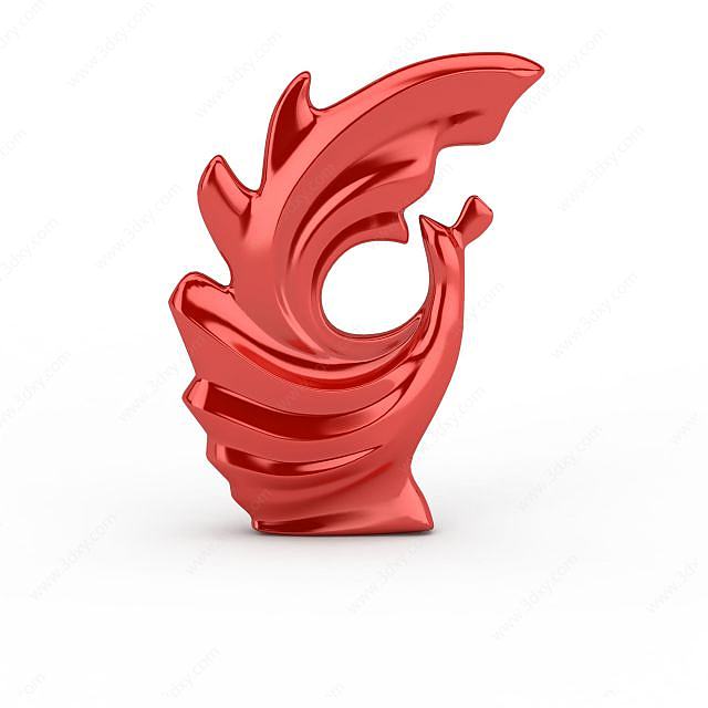 红凤凰摆件3D模型