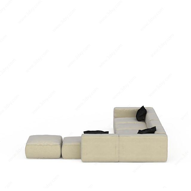 现代沙发套装3D模型