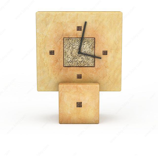 木质钟表3D模型