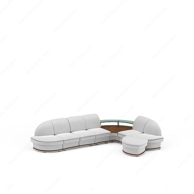 现代白色沙发3D模型