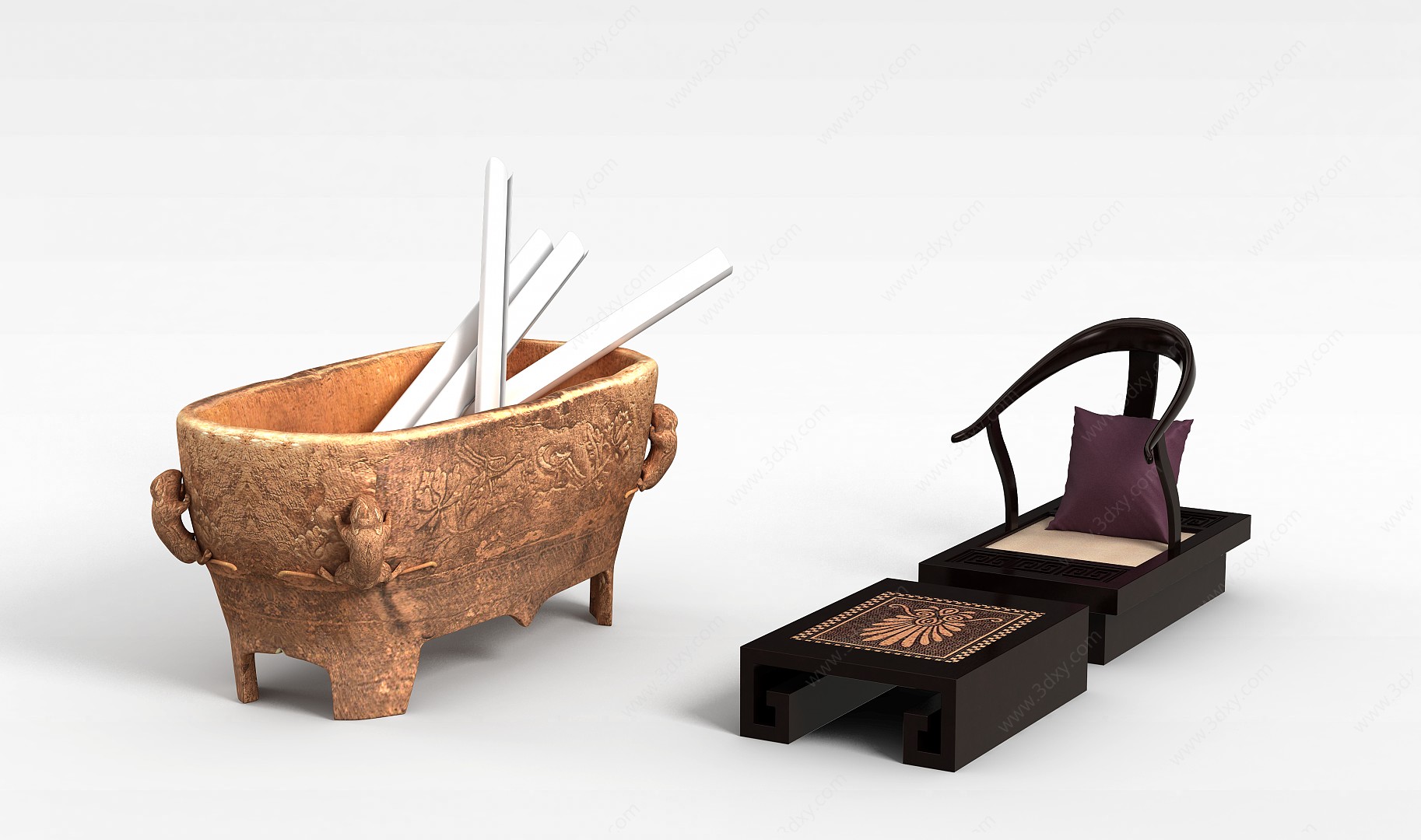 矮椅3D模型