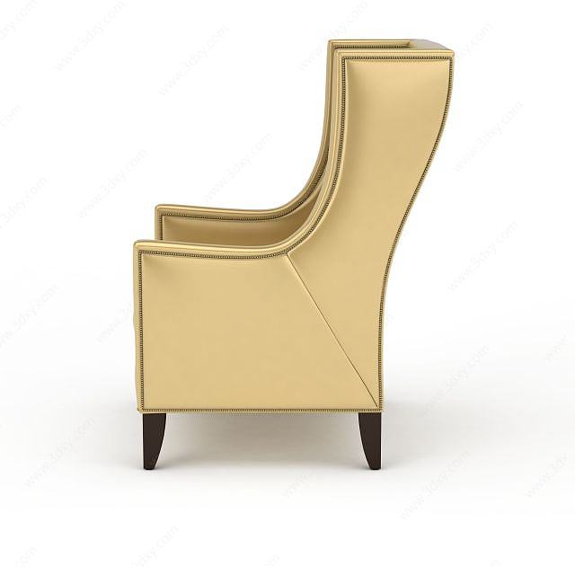 金色单人沙发3D模型