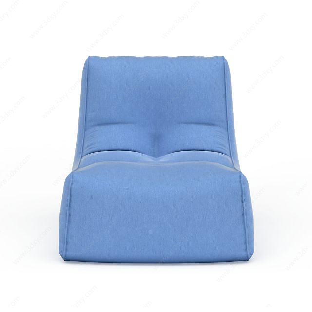 蓝色布艺沙发3D模型
