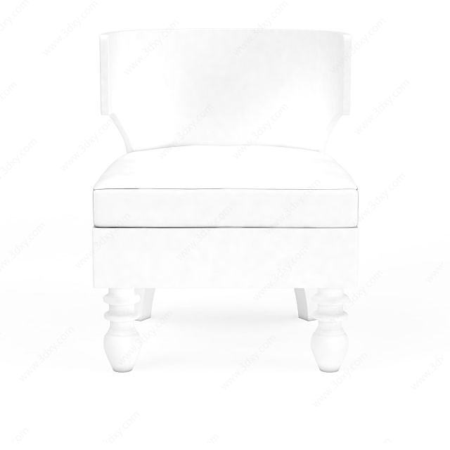 白色简约沙发3D模型