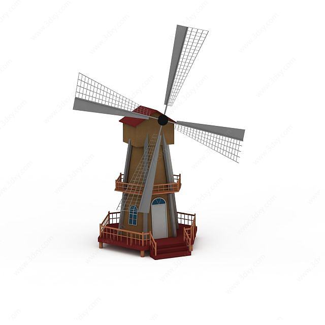 公园风车3D模型