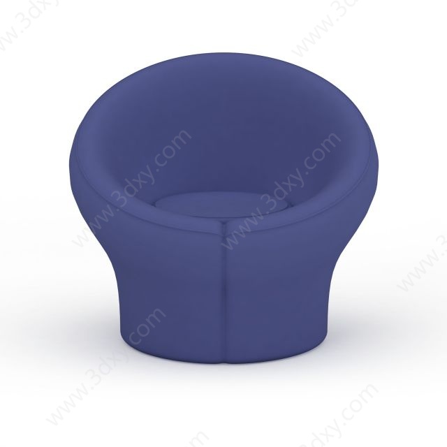 圆形紫色沙发3D模型