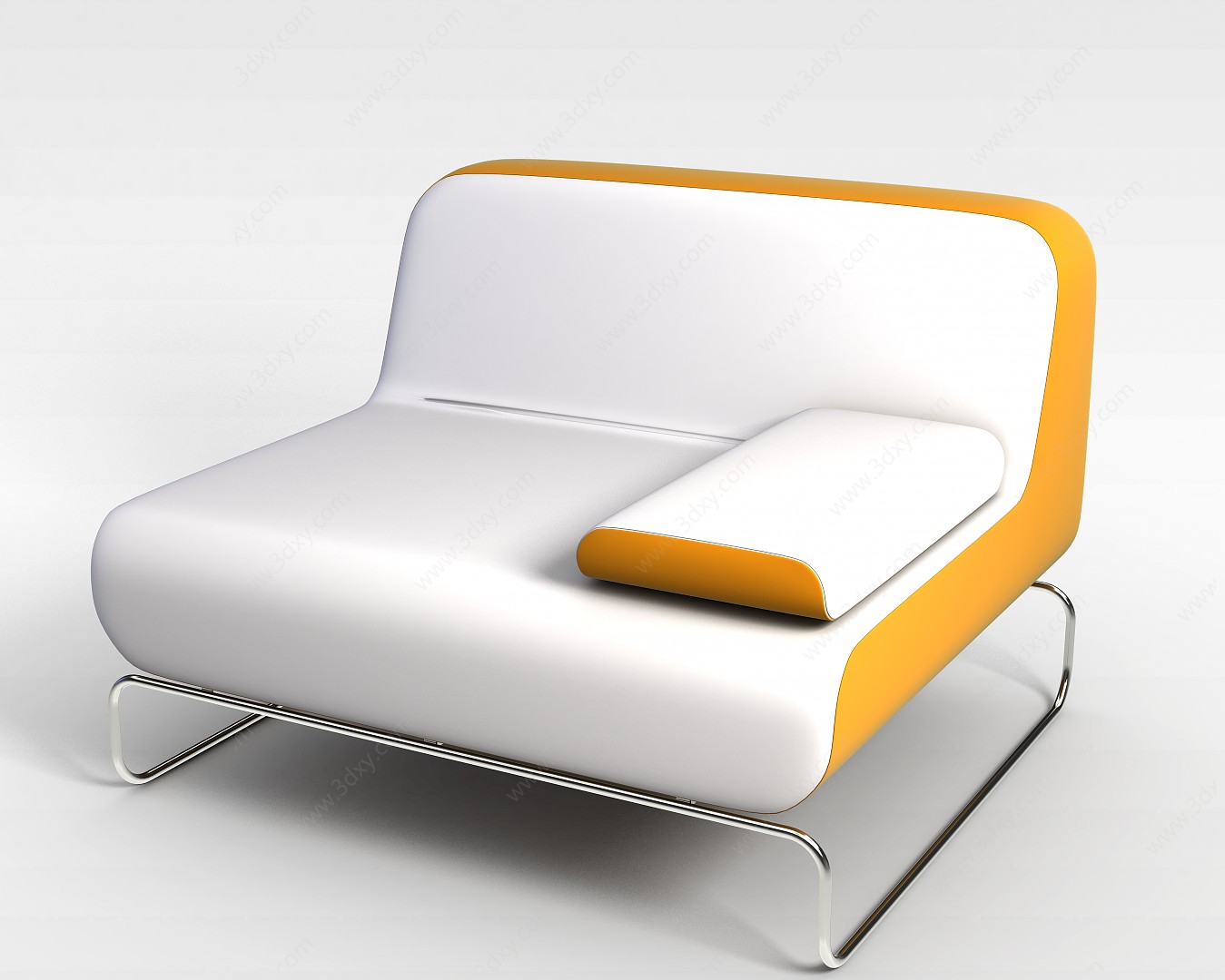 白色简约沙发椅3D模型
