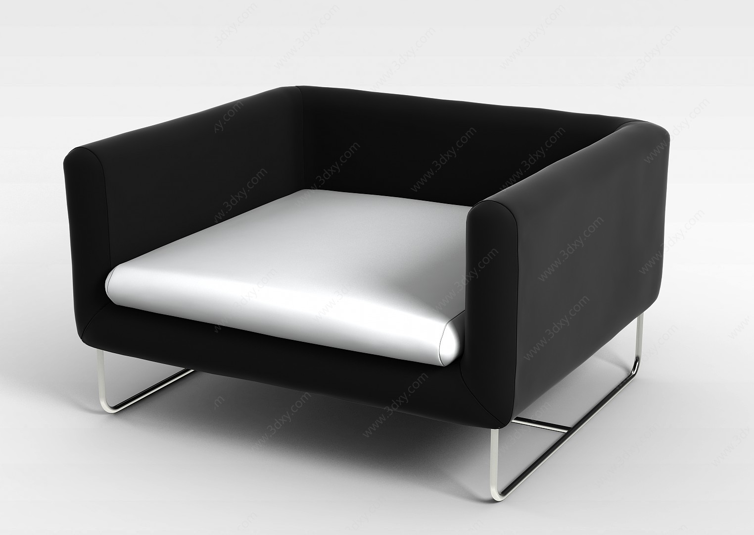 黑白布艺椅子3D模型