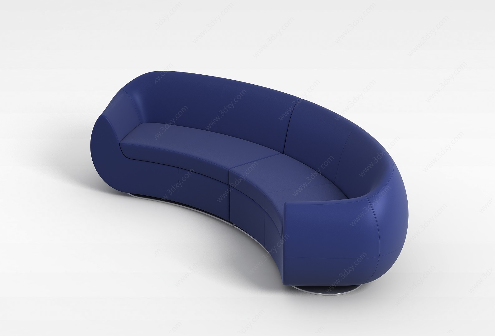 多人蓝色沙发3D模型
