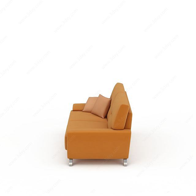 橙色双人沙发3D模型