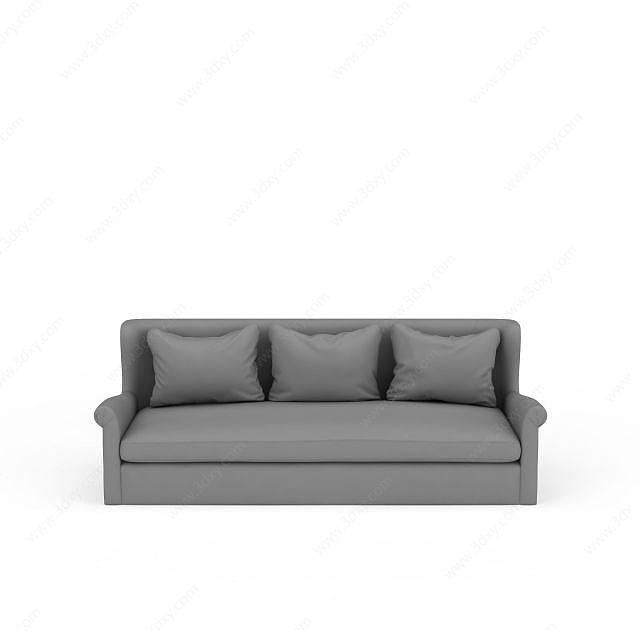 三人简易沙发3D模型