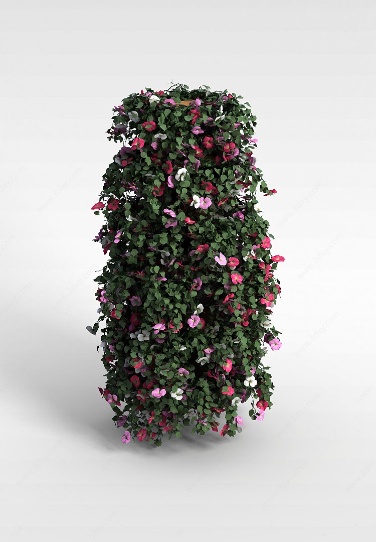大厅鲜花盆景3D模型
