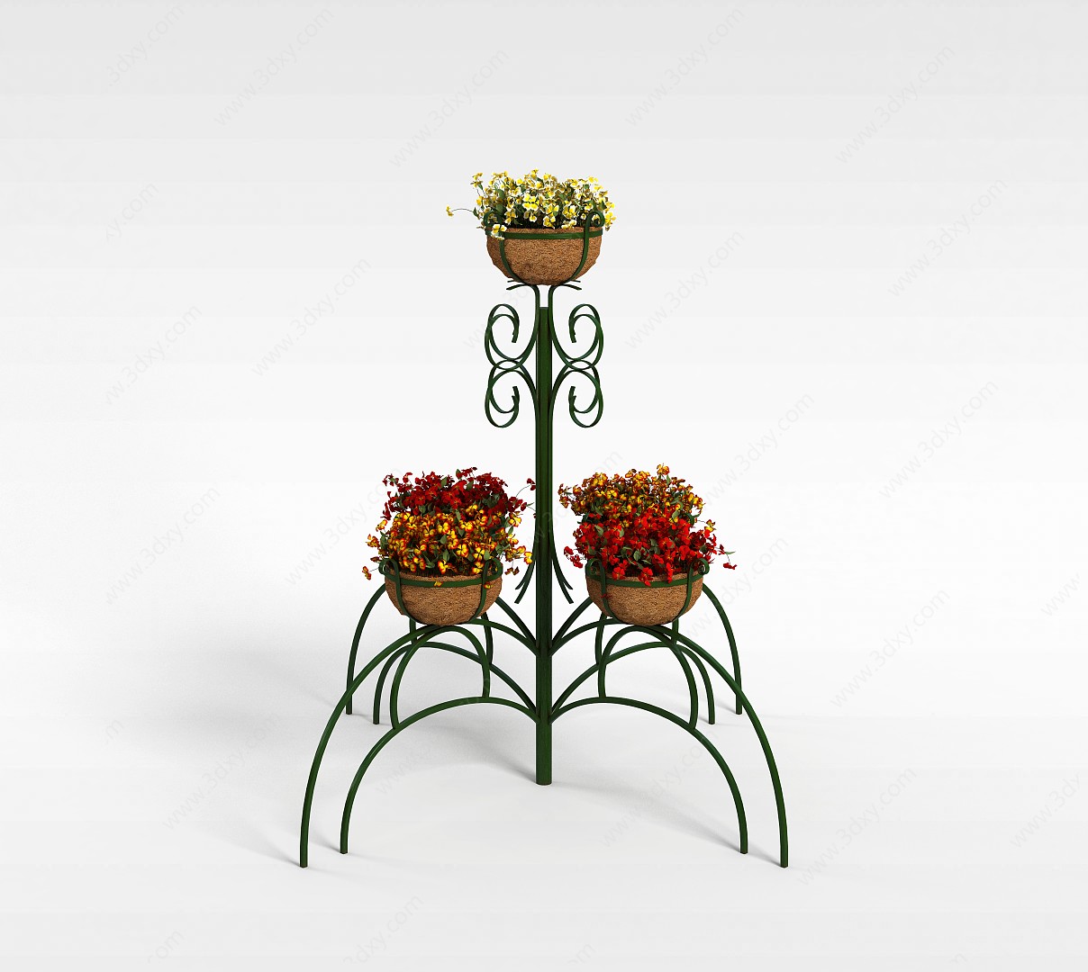 创意鲜花盆景3D模型