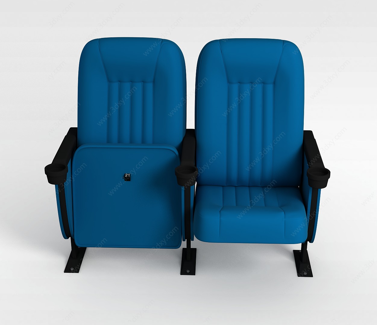 蓝色布艺座椅3D模型