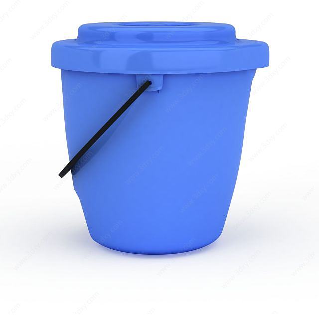 蓝色水桶3D模型
