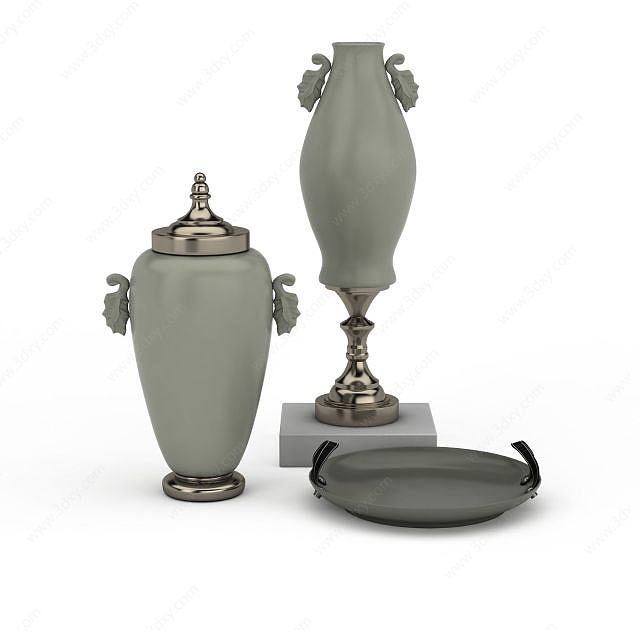 仿古装饰花瓶3D模型