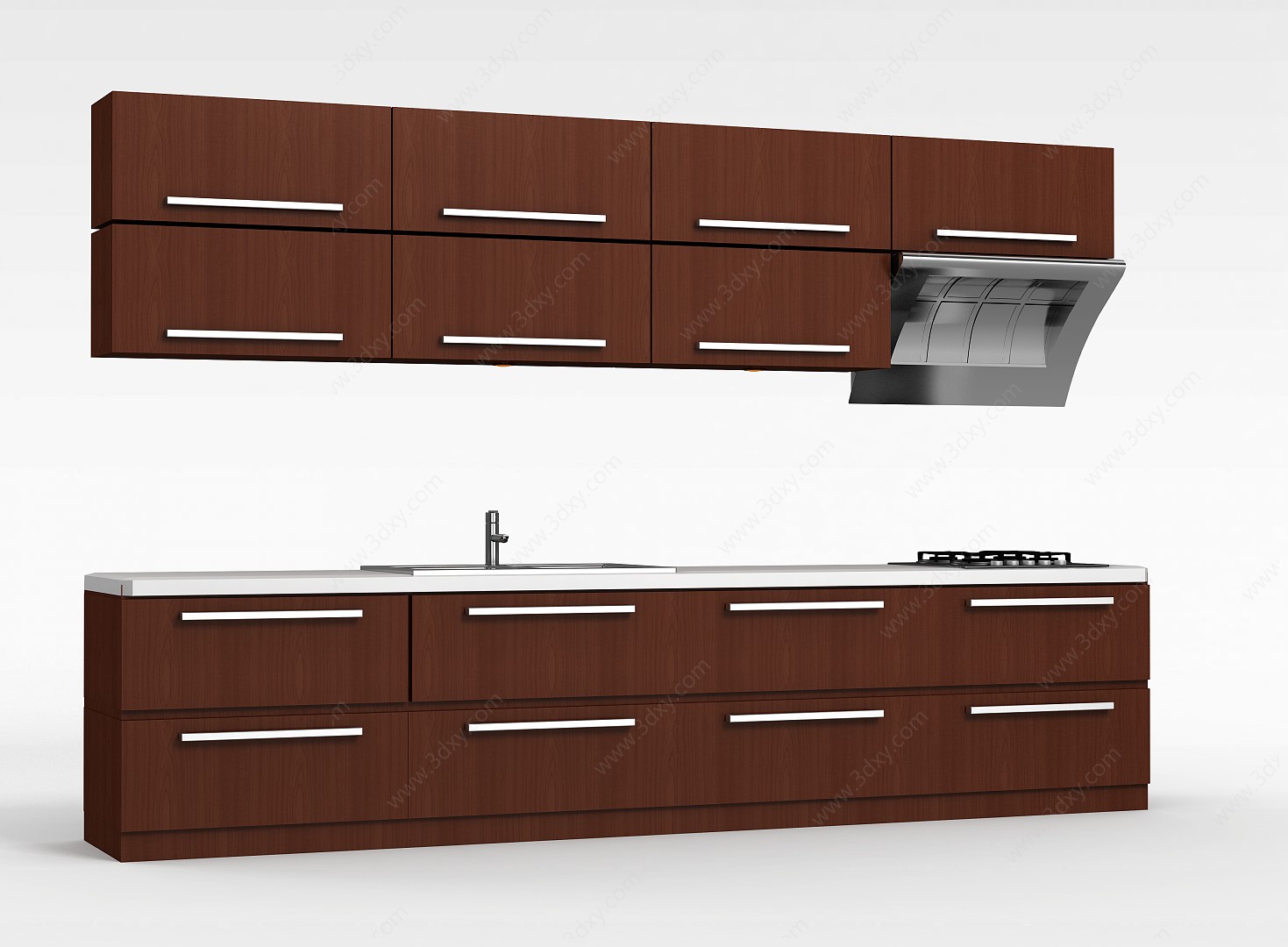 木质褐色橱柜3D模型