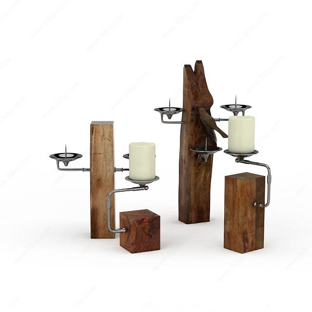 创意木质摆设品3D模型