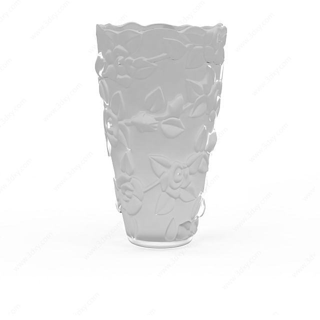 白色雕花花瓶3D模型