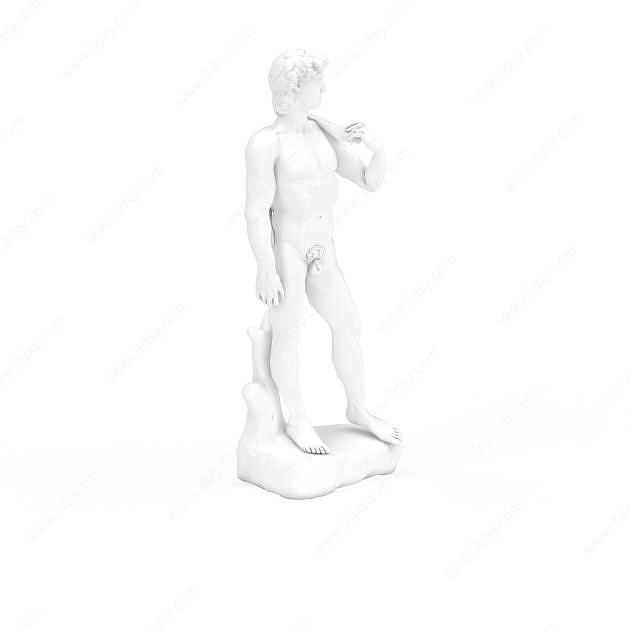 大卫雕塑摆设品3D模型
