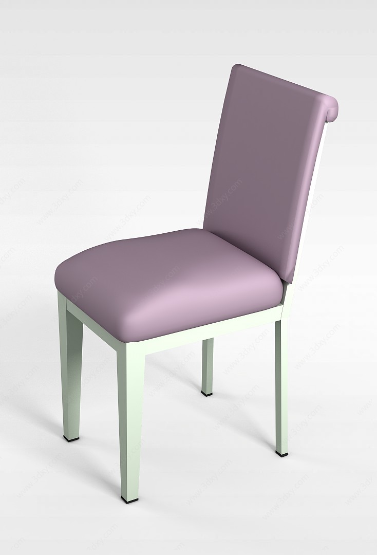 紫色布艺椅子3D模型