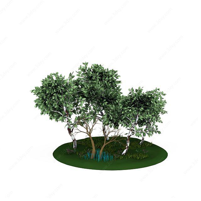 卡通树林场景3D模型