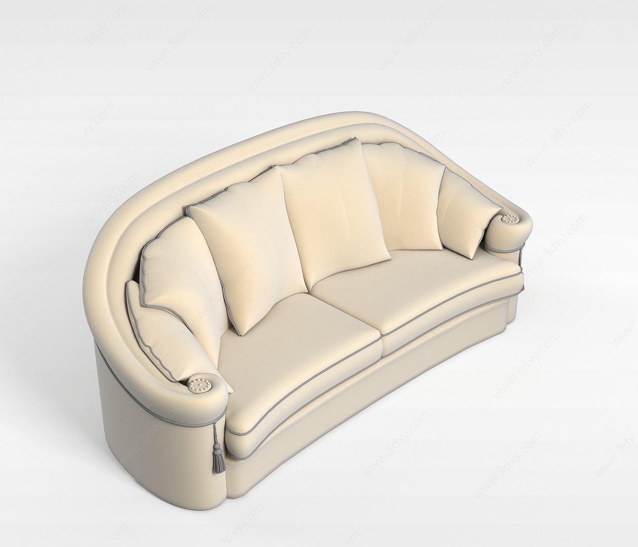 高档布艺沙发3D模型