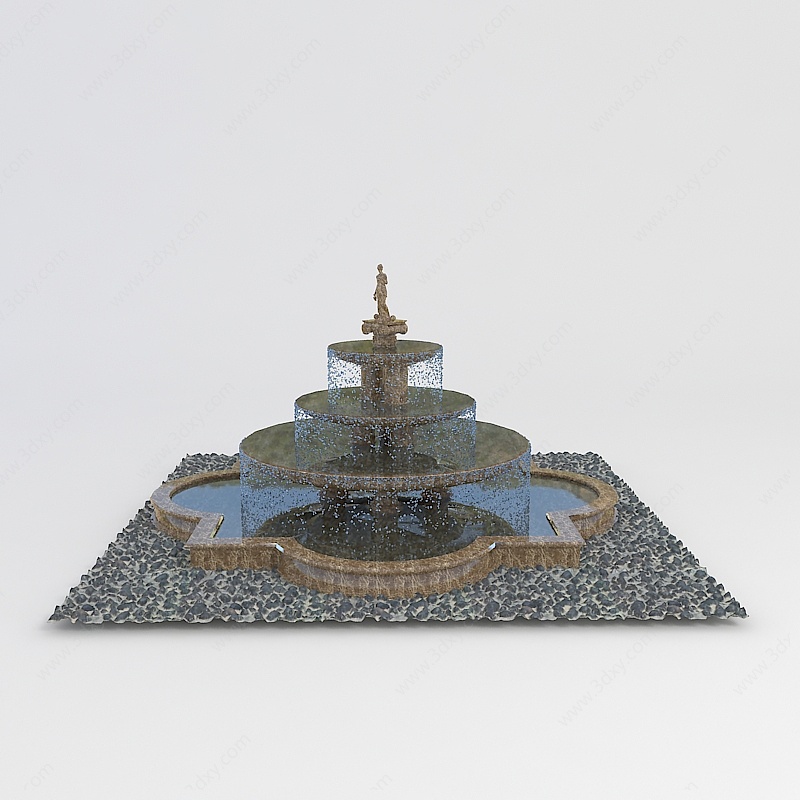 公园喷泉3D模型
