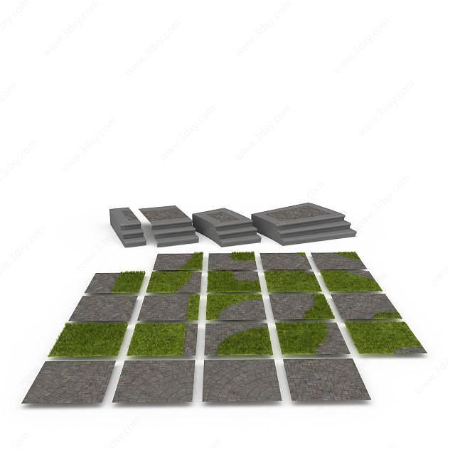 公园地砖3D模型