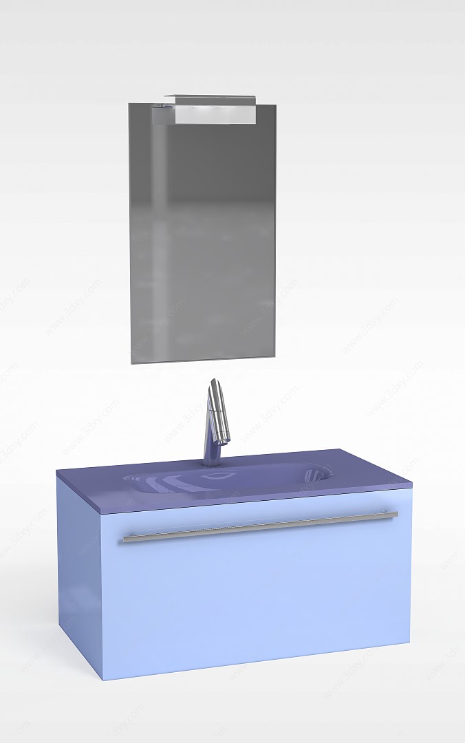 紫色现代洗手台3D模型