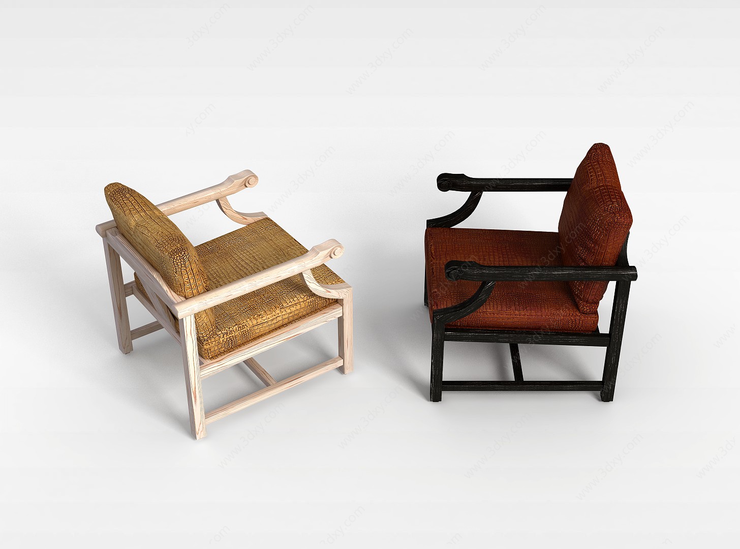 现代椅子组合3D模型