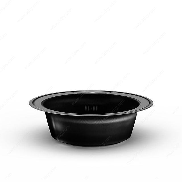 黑色石英洗菜盆3D模型
