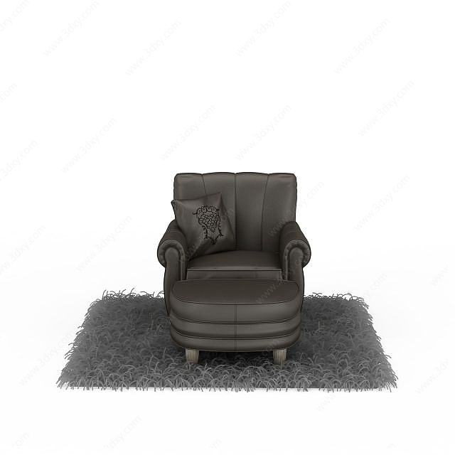 现代客厅单体沙发3D模型