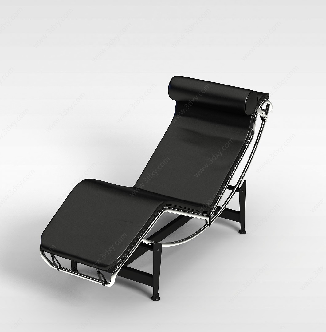 现代黑色躺椅3D模型