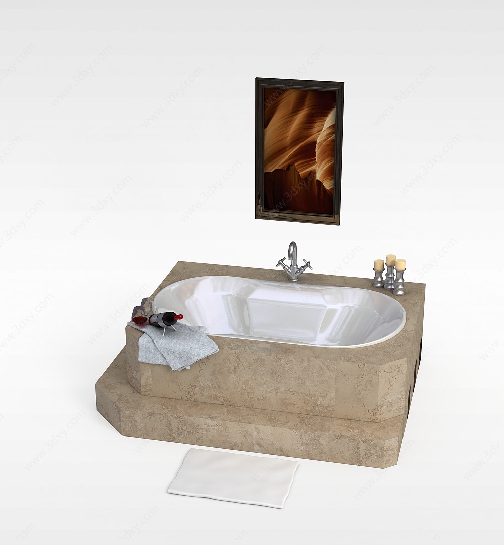 现代家居浴缸3D模型