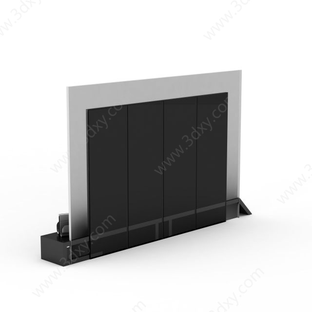 黑色简约电视柜3D模型