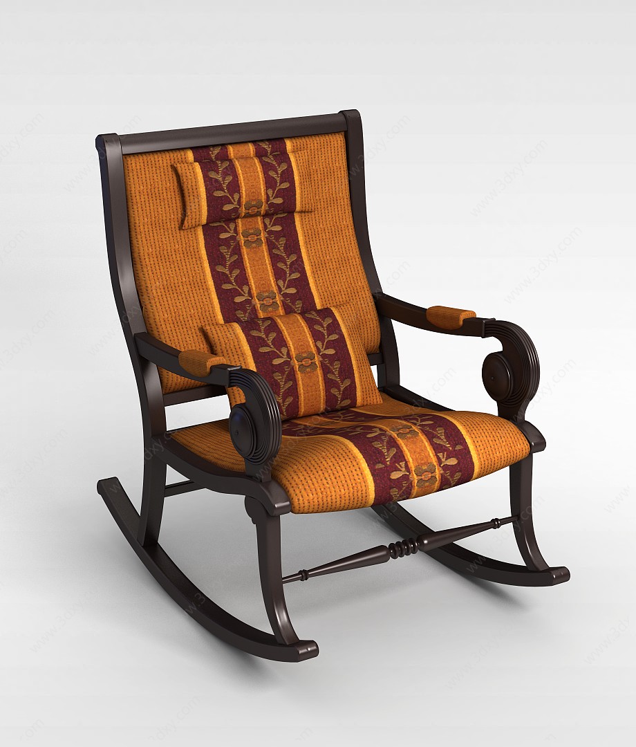 中式摇椅3D模型