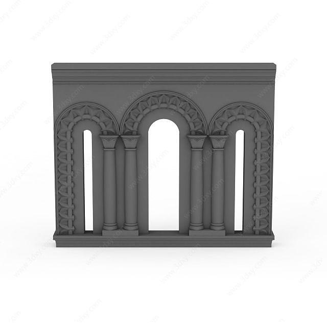 拱形门欧式构件3D模型