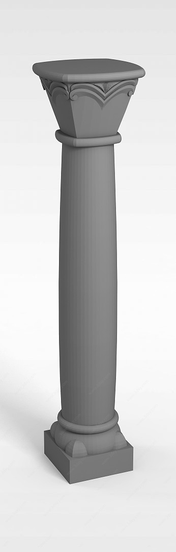 现代大理石柱子3D模型