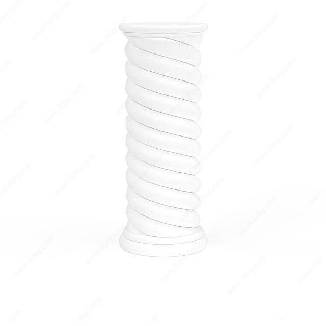 白色柱子3D模型